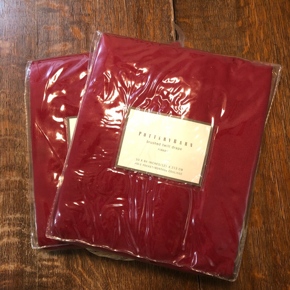 Pottery Barn brushed twill drapes. NWT